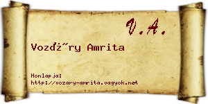 Vozáry Amrita névjegykártya